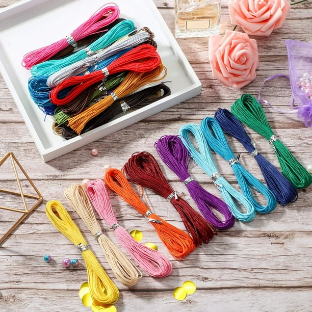 30 Colors 1mm Waxed Cord Beading Thread for DIY Macrame Necklace Bracelet Jewelry  Making String, 10m Each Color 