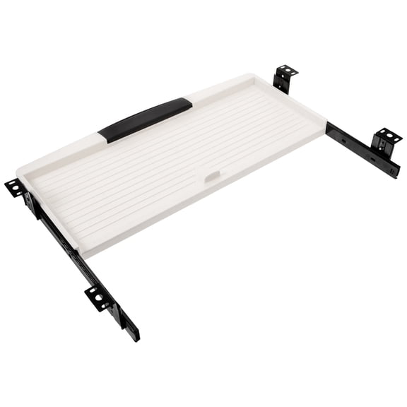 LOLIPPYY White Under Desk Keyboard Drawer Tray with Ergonomic Slide Out Platform for Comfortable Workspace Setup