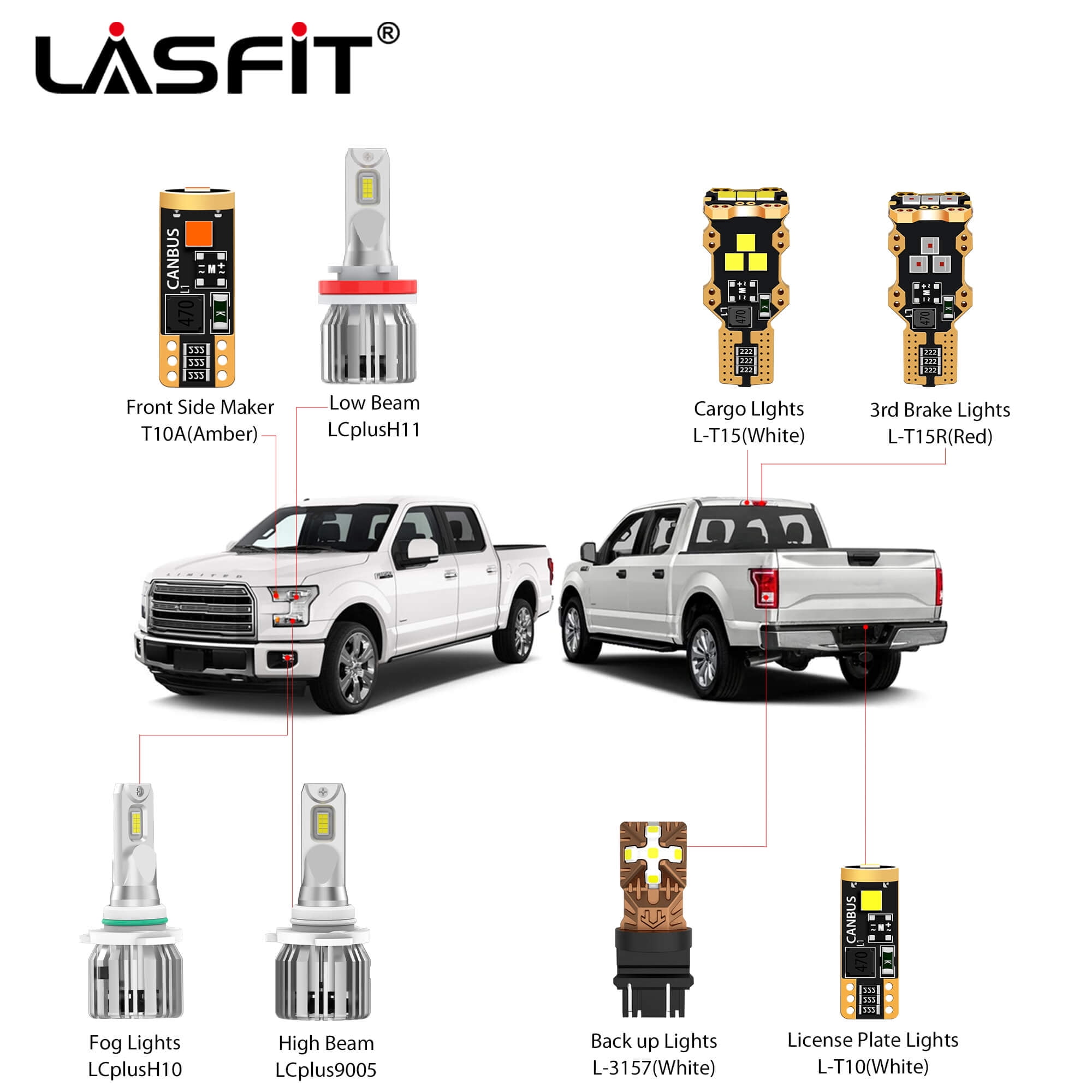 Lasfit H11 Led Low Beam Headlight Bulbs