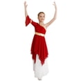 thumbnail image 4 of Aislor Robe de Danse Ballet Liturgique pour Filles Enfants Robe de Danse Lyrique à Blocs de Couleur Ourlet Haut-Bas Rouge 16, 4 of 7