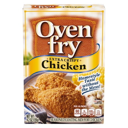Oven Fry Extra Crispy Seasoned Coating Mix for Chicken, 4.2 oz Box