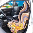 thumbnail image 3 of POLERO Retro Daisy Terry Cloth Car Seat Towel Cover, Non Slip Waterproof Front Seat Cover for Trucks Cars SUVs, 3 of 7