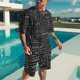 thumbnail image 3 of Conjunto de camiseta y pantalones cortos para hombre 2024, talla asiática, letras impresas en 3D, ropa urbana para vacaciones en la playa, 3 of 4