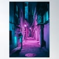 thumbnail image 2 of Neon Pink City In Cyberpunk Seoul Poster Wall Art, Modern Wall Decor For Living Room Bedroom, 8x12 UNFRAMED, 2 of 3