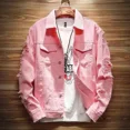 thumbnail image 5 of Abrigos vaqueros para hombre, chaqueta vaquera negra para hombre con agujero, otoño, invierno, 2024, prendas de vestir exteriores elásticas al precio más bajo, informal, nuevo, 5 of 5