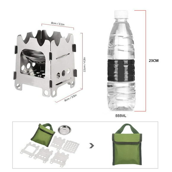 Yhmxh Camping Essentials Travel Essentials Camping Gear Outdoor Camping Stove Portable Folding Stainless Steel Wood Stove Stove Stainless Stove