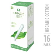 Organyc 100% Certified Organic Cotton Tampons with Organic-Based Compact Applicator, Super 16 Ct