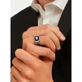 thumbnail image 6 of Bestyle Stainless Steel Band Ring Mens Big Black Onyx Signet Ring Vintage Cocktail Thumb Ring Birthday Christmas Gift for Him Size 7-14, 6 of 9