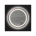 thumbnail image 1 of Espejo de baño LED, espejo de pared ovalado iluminado para mueble de baño de 40x40 cm, espejo con marco de aluminio, luz tricolor + toque, 1 of 5