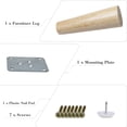 thumbnail image 4 of 8" Round Wood Furniture Leg Chair Table Cabinet Cupboard Feet Replacement (1pcs), 4 of 7