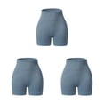 thumbnail image 4 of Pantalones cortos sin costuras Qarigey Push Up mallas cortas de entrenamiento ropa deportiva verano Azul claro S, 4 of 6