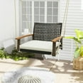 thumbnail image 6 of Kadyn Patio Swings for Porch,Comfortable Porch Swings,Single Rattan Porch Swing with Armrests Cushion and Hanging Ropes-White, 6 of 9