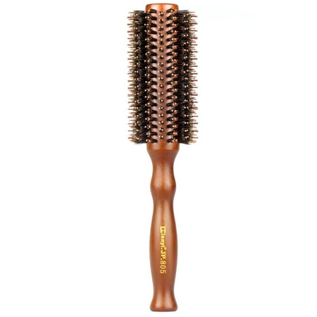 Natural Boar Bristles Hair Round Brush with Wood Handle,Roll Comb Ruled 2.2-Inch,Styling Essentials for Hair Drying, Styling,