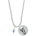thumbnail image 1 of Delight Jewelry Clear AB Crystal Bicone Silvertone Script Initial Disc - G - Charm Necklace, 20"+3", 1 of 4