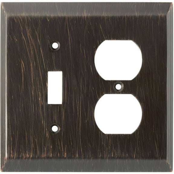 Franklin Brass 126391 Stately Single Toggle Switch/Duplex Outlet Wall Plate / Switch Plate / Cover, Venetian Bronze