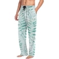 thumbnail image 5 of FREEAMG Men's Pajama Pants with Pockets Sleepwear Lounge Pants Stretch Casual Grass Watercolor Leaves, 5 of 7