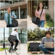 Matein Messenger Bag for Men, 15.6'' Water-Resistant Laptop Briefcase Bag with Shoulder Strap, Black