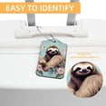 thumbnail image 3 of Sloth Square PU Leather Luggage Tags - 2 Pack with Privacy Cover and Stainless Steel Ring - Suitable for Travel, Backpack, Handbag - Suitcase Tags, Travel Tag, 3 of 7