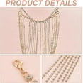 thumbnail image 3 of 1box Brass Rhinestone Sexy Shoulder Bra Body Chain Multi-Layer Tassels Body Jewelry Wedding Arm Chain Summer Beach Bikini Shoulder Harness for Women Brides Golden 570mm 1pc/box, 3 of 6