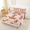thumbnail image 2 of Erosebridal Kawaii Capybara for Kids Bed Sheets, Cartoon O Letter King Sheets, 4pcs, 2 of 5