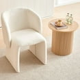 thumbnail image 5 of NORDICANA Barrel Dining Kitchen Chair Uphosltered Teddy Velvet Single Sofa Accent Chair, 5 of 8