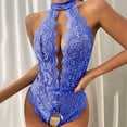 thumbnail image 3 of Aayomet Lingerie pour Femmes Lingerie Aguichant Jeu de Rôle Lingerie Costumes Aguichant pour Femmes Lingerie en Dentelle à Carreaux Rouges (Bleu, TTTTG), 3 of 5