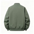 thumbnail image 4 of TOMVIGX Mens Lightweight Bomber Jacket Full Zip Baseball Collar Raglan Sleeve Flight Coat Casual Autumn Winter Outerwear Army Green L, 4 of 4