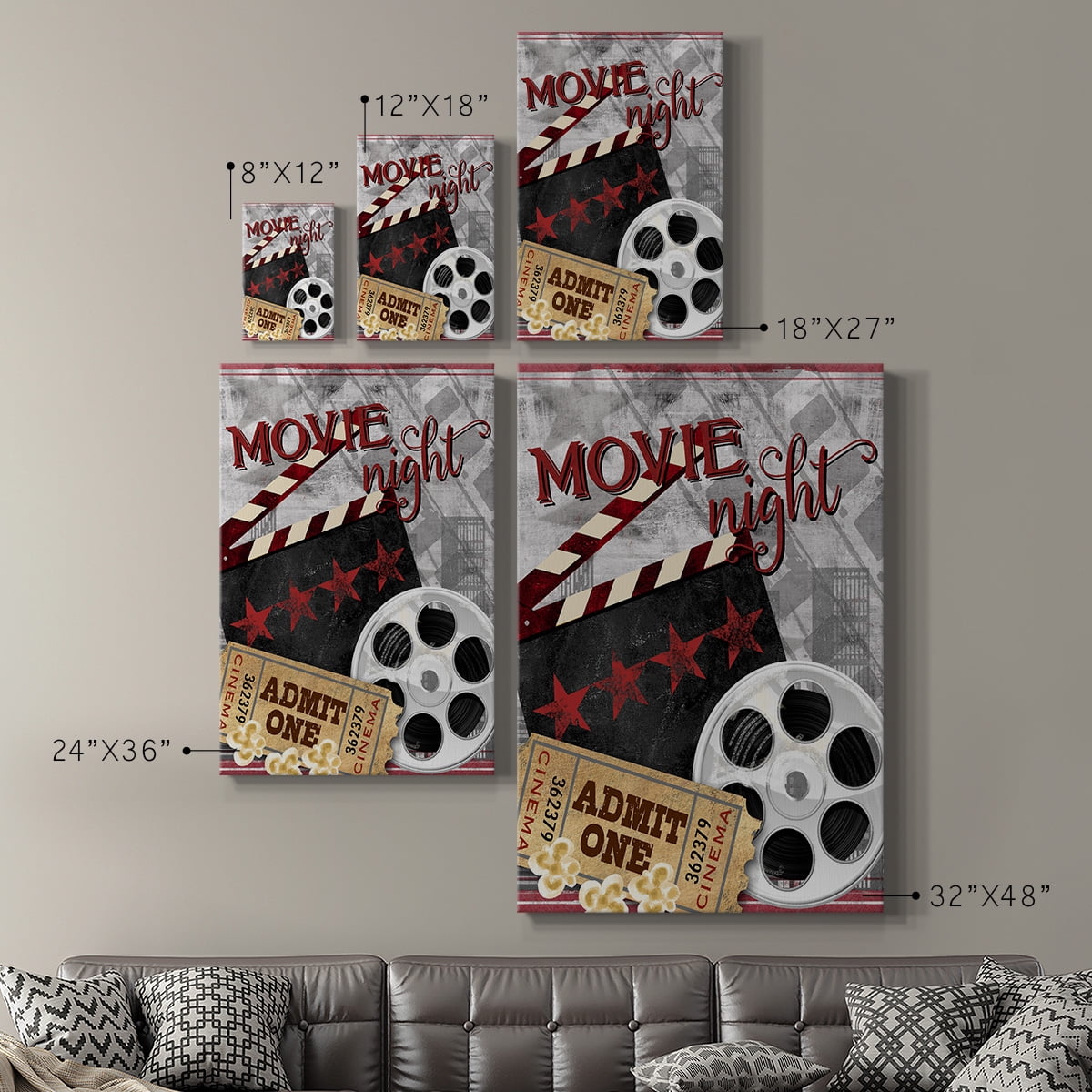 Movie Night II Premium Gallery Wrapped Canvas - Ready to Hang