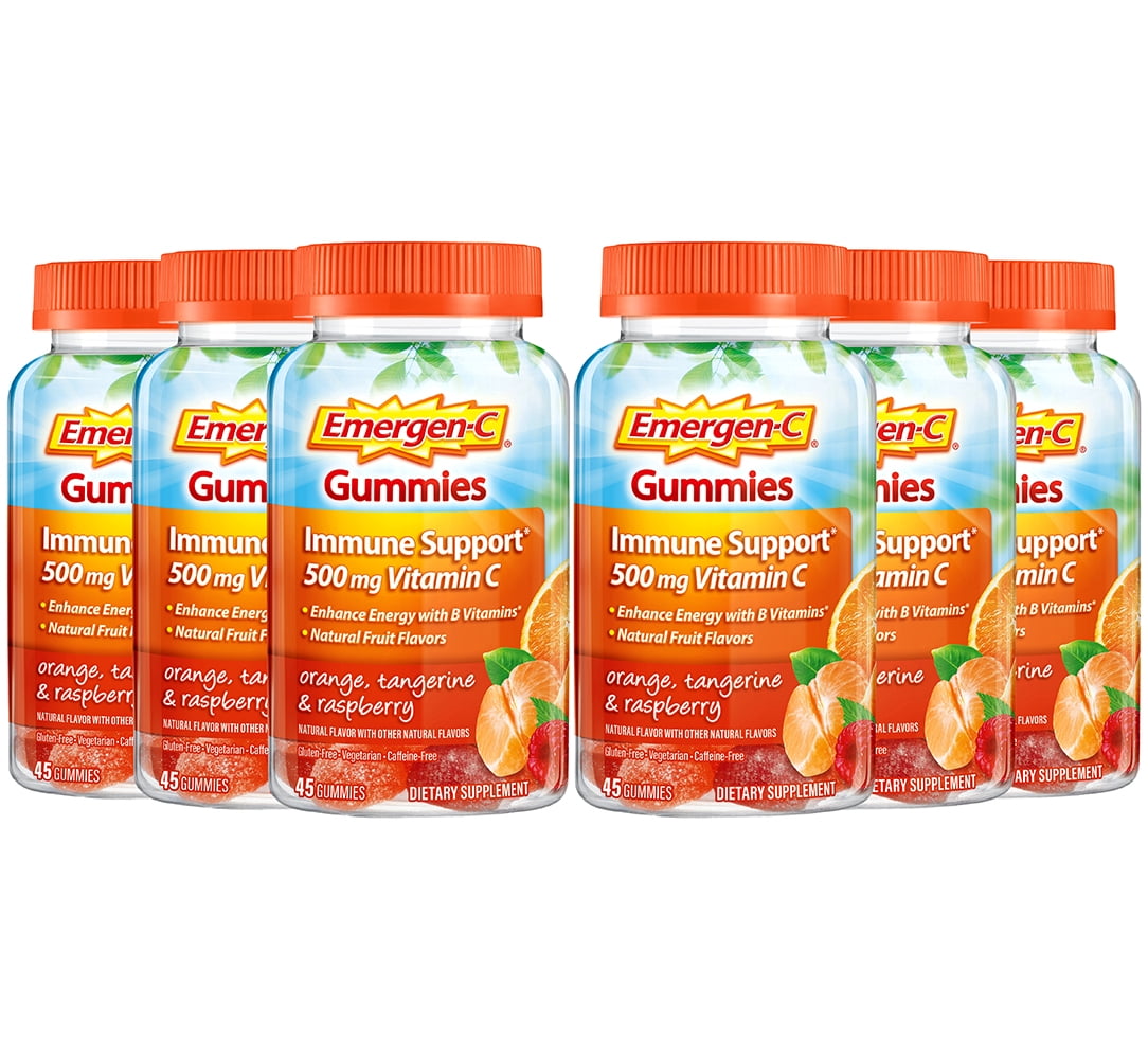Emergenc Gummies Immune Support 500 mg Vitamin C, Orange Tangerine