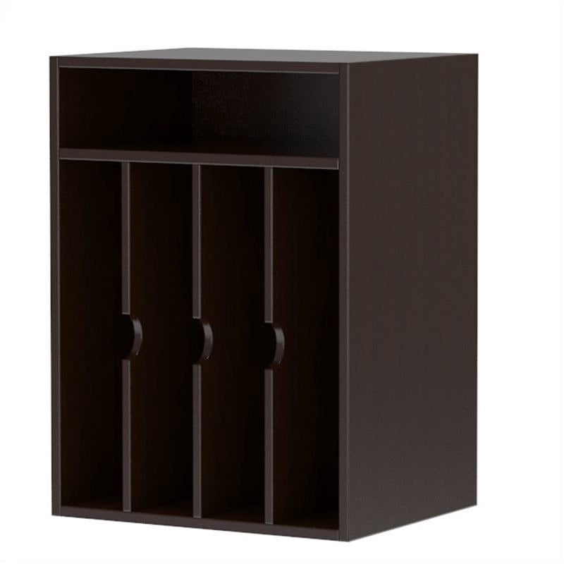 Safco Vertical Paper Manager 5-Compartment Cherry 20 1/4H x 15W x 11 3 ...