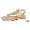 thumbnail image 5 of ssuyfkrb Gold Sandals,Comfortable Sandals for Women,Womens Sandals,Open Toe,Sequin,Flat Heel,Casual,Gold,2XL, 5 of 9