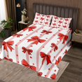 thumbnail image 2 of Erosebridal Princess Bowknot Bedspread Sets Queen Size, Red Ribbon Bed Quilt, Cartoon Stripes Decor, 2 of 5