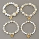 thumbnail image 5 of 4pcs Europea y Bohemia brazalete de capas de cuentas de cadena de Rose Bow Set pulsera elástica, 5 of 8