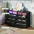 thumbnail image 4 of Garvee 6 Drawer Double Dresser with Power Outlet, Accent Chests of Drawers with LED Light, Modern White Storage Dresser with Charging Station, 4 of 8