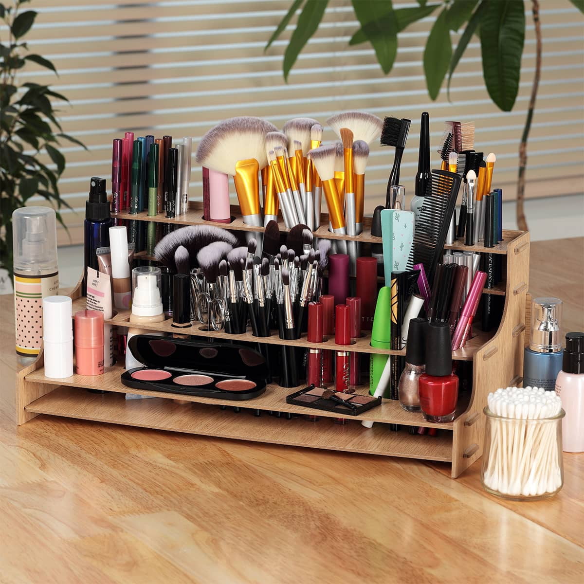 Mezzo Artist Drawing Rack - Wood Grain Laminate Multi Layer Desk Stand Professional Storage Display Organizer for Pens, Pencils, Drafting and all other Drawing Tools