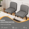 thumbnail image 6 of MultiHaven 26" Swivel Bar Stools Set of 3,Square Back&Metal Legs,Fabric Counter Height Chairs for Kitchen Island,Bar,Cafe-Mid Grey, 6 of 10