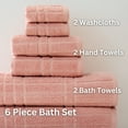thumbnail image 5 of Mainstays Performance Cotton 6-Piece Bath Towel Set, Super Soft Quick Dry Fade Resistant, Textured Teracotta, 5 of 7