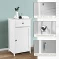 thumbnail image 7 of RONG-3 Bathroom Floor Cabinet, Single Door Side Storage Cabinet with Drawer, Wooden Storage Organizer for Bathroom, Living Room, Entryway,White, 7 of 7
