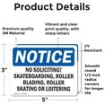 thumbnail image 2 of (2 Pack) No Soliciting Skateboarding Roller Blading OSHA Notice Sign, 2 of 7