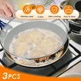 thumbnail image 3 of Evjurcn 3-Piece Stainless Steel Splatter Guard Set (13", 11", 9.8") Fine Mesh Cover, Grease & Oil, Splatter Screen for Frying Pan, Cooking Pots, with Comfort Grip Handles, 3 of 7