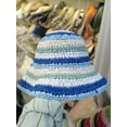 thumbnail image 7 of SikaFu Mint Manbo Striped Woven Large Brimmed Straw Hat For Women In Summer, Hollowed Out Seaside Vacation Beach, Sun Protection, Fisherman Hat Trend, 7 of 7