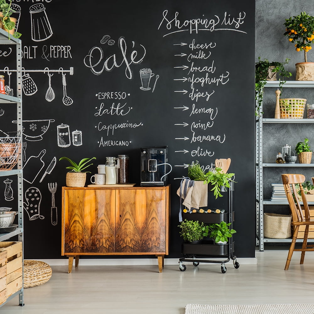 Tempaper Chalkboard Black Peel and Stick Wallpaper, 20.5" x 16.5'