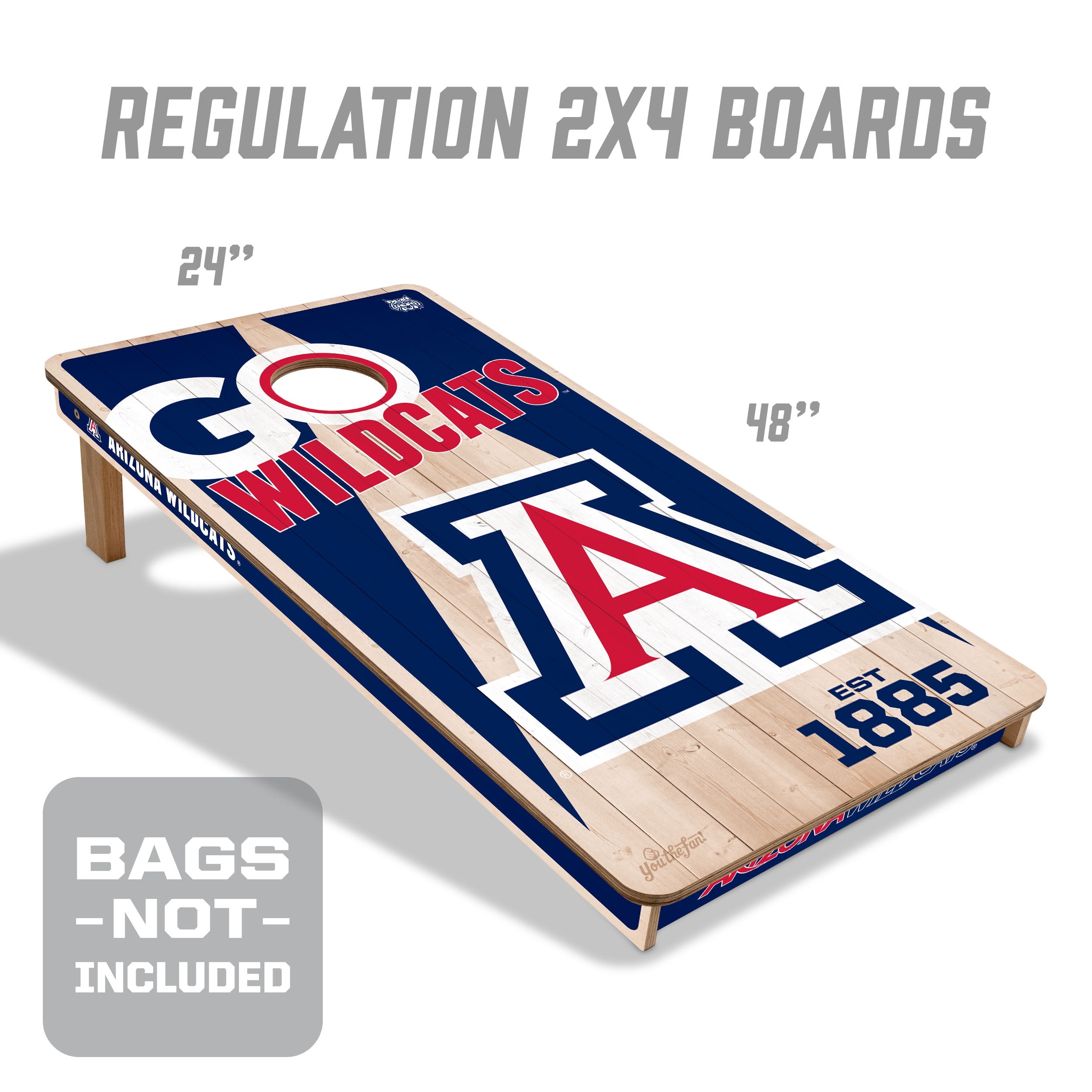 YouTheFan NCAA Arizona Wildcats 2' x 4' Cornhole Game No Bags