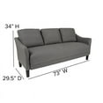 thumbnail image 4 of Living Room Sofa Couch with Single Cushion in Dark Gray Fabric, 4 of 8