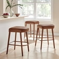 thumbnail image 2 of New Pacific Direct Rylee KD Faux Leather Backless Counter Stool (Set of 2), 2 of 12