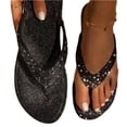 thumbnail image 3 of Women's Rhinestone Flip Flops with Shiny Crystal Straps,Comfortable Sparkle Dress Sandals,Non-Slip Soft Sole Beach Slippers for Summer Vacation,Party,Wedding,and Daily Casual Wear,US Size: 5.5, 3 of 6