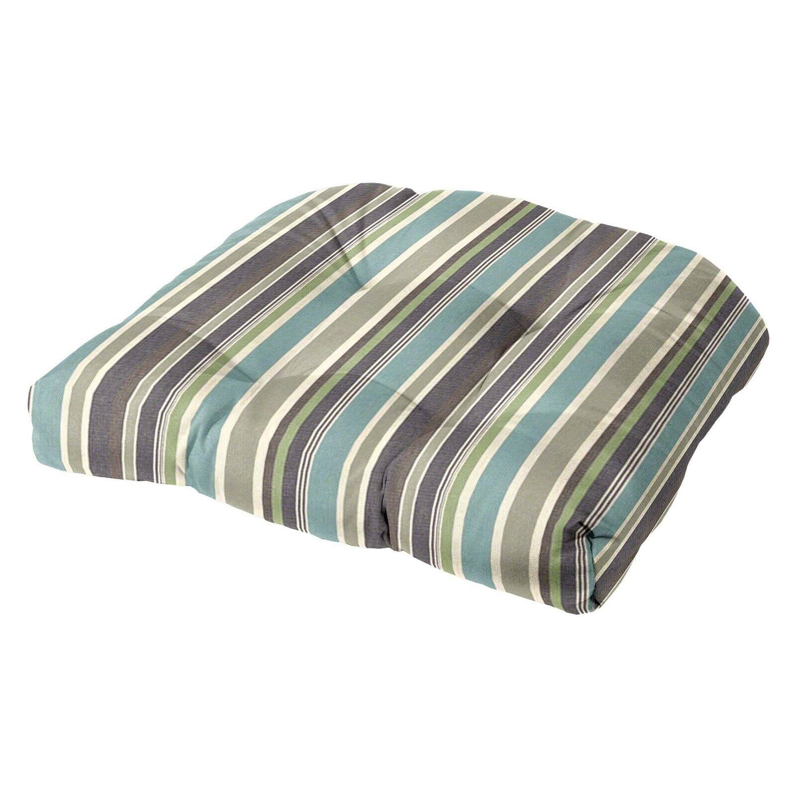 Cushion Source Sunbrella Striped 19 x 18 in. Rounded Back Chair Cushion