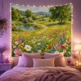 thumbnail image 2 of Wildflower Meadow Landscape Painting Calming Rustic for Nature Lovers Botanical Wall Art Housewarming Gift Tapestry Wall Hanging for Living Room Bedroom and Dorm, 2 of 7