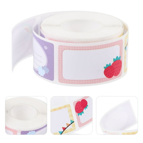 Raindrops 2 Rolls Multi Color Name Stickers for Students Easy to Use and Write on Daily Needs