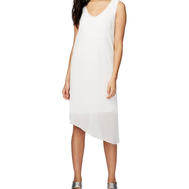 Rachel Roy Vestido recto superpuesto para mujer, blanco, mediano